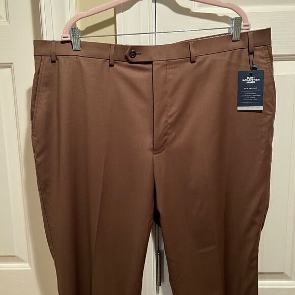 NWT Men's Hart Schaffner Marx New York Fit Wool Dress Pants Brown Size 42 - Picture 3 of 6